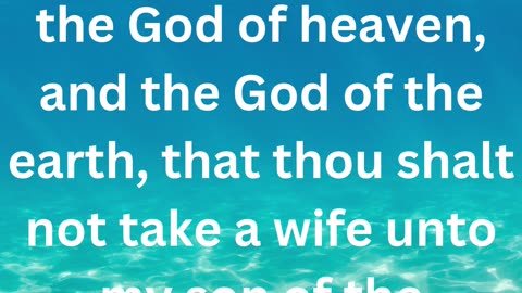 "A Wife for Isaac: Genesis 24:3-4"