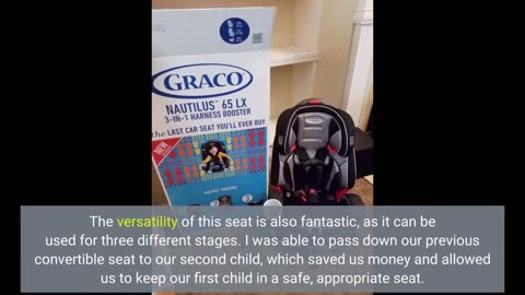 Skim Remarks: GRACO Nautilus 65 LX 3in1 Harness Booster Car Seat, Matrix