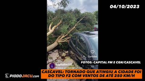 Cascavel: Tornado que atingiu a cidade foi do tipo F2 com ventos de até 250 km/h