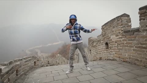 Dubstep dancing on the Great Wall of China