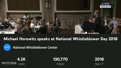National WHISTLEBLOWERS Day - IG of Dept of Justice Michael Horowitz - 09/17/2018 - Drop 2209