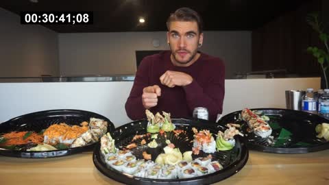 WORLDS BIGGEST SUSHI CHALLENGE | Impossible Food Challenge | Huge Sushi Platter | Man Vs Food