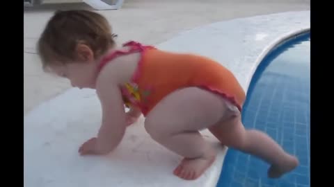 Funny Baby in Swimming Pool