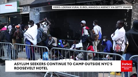 WATCH: Asylum Seekers Continue To Camp Outside NYC's Roosevelt Hotel As Migrant Crisis Continues