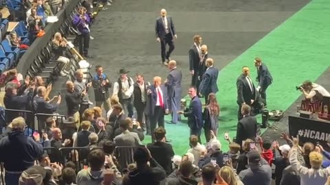 President Trump Given a Huge Ovation as He Enters NCAA Wrestling Championships in OK