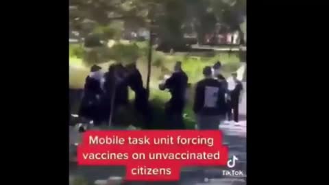Police Beat And Force Vax In Australian Street