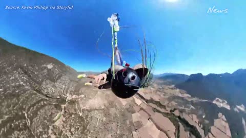 Paraglider narrowly avoids death after parachute fails to open