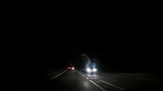 Driving at night. Speedlapse