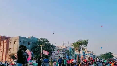 Hyderabad Biggest Kites Festival/Makara Sankranti Special Kites Flying 🪁🪁 At People Plaza jan15,2023
