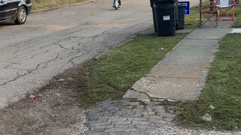 Boy In Taco Costume Rolls Down Street On Electric Unicycle