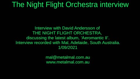 20210901 THE NIGHT FLIGHT ORCHESTRA interview