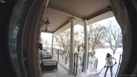 Avalanche Slides From Roof While Shovelling Snow