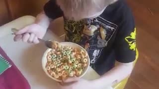 Mom Serves Son Frozen Cereal for April Fools' Day