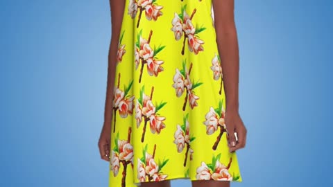 Plumeria Dress | A-Line Flower Printed Dress ✨ YouTube Shorts Video 7