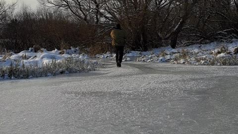 Cat Takes off With Ice Fisherman's Catch