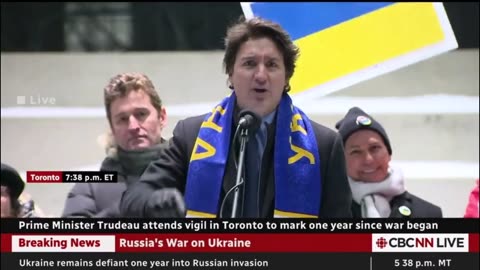 Justin Trudeau snaps during his Pro-Ukraine Speech as Protestors Scream