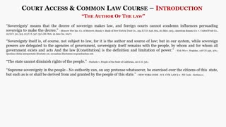 Court Access and the Common Law Course - Introduction