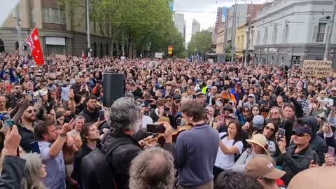 One Man and a Violin Silences a Crowd of Thousands at Melbourne Protest Rally