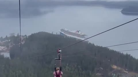Alaskan Sized Adventure~This Is The World’s Largest Zip-Line ~53,000 Ft Long~1,300 Ft Vertical Drop ~60 Mph Speed ~300 Ft Highest Pt From Ground~1.5 Min Ride Time!