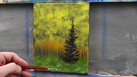 Expressionist Landscape Oil Painting on Canvas "Yellow Sky" 8x10 #forsale