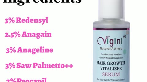 Vigini 3% Redensyl Hair Growth Regrowth Vitalizer Serum Decrease Fall Loss Thinning Tonic Men Women