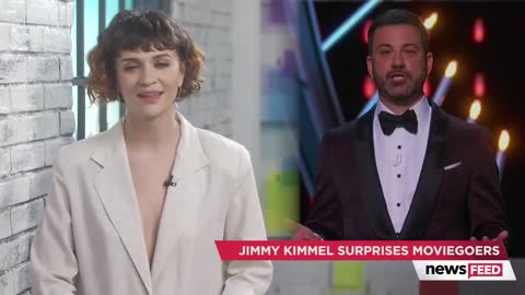 Jimmy Kimmel & Celebs CRASH Movie Theater & Surprise Audience With Snacks At 2018 Oscars