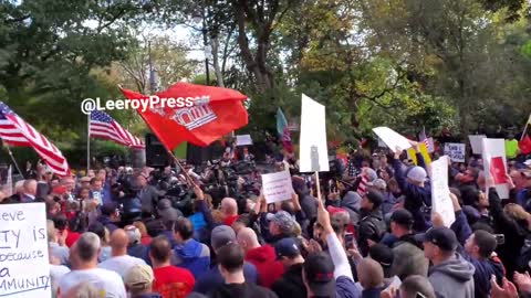 New York firefighters, EMS, NYPD, and other municipal workers protest against vaccine mandates.