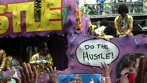 The Hustle Mardi Gras Parade Float Fat Tuesday