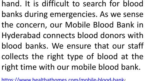 Mobile Blood Bank in Hyderabad