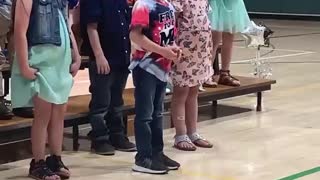 Proud Parent Moment: Little Boy Sings National Anthem At Pre-School Graduation!