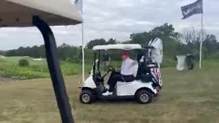 Trump SLAMS Biden While Playing Golf