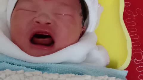 Happy baby is born