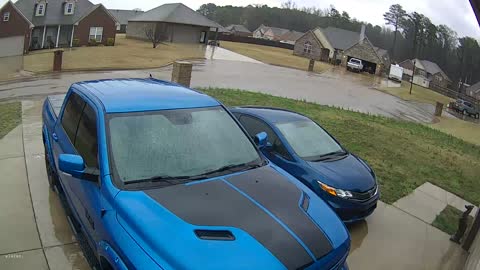 Security Camera Captures Lightning Striking House