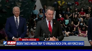 Joe Biden takes media trip to Va. rock gym, air force base