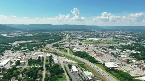 Commercial photography, high-altitude aerial photography highway 30 seconds