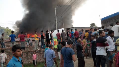 A fire broke out in an industrial factory in Bangladesh