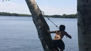 Ozzy Tricks on the Rope Swing