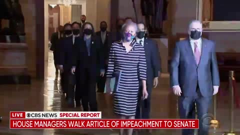 House Managers Walk Articles of Impeachment to the Senate (Again)
