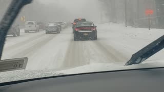 Driving throught the bad storm in ny