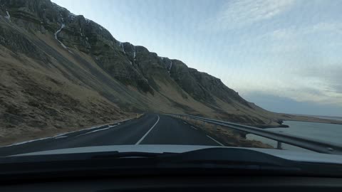 Driving in Hvalfjordur Iceland 2