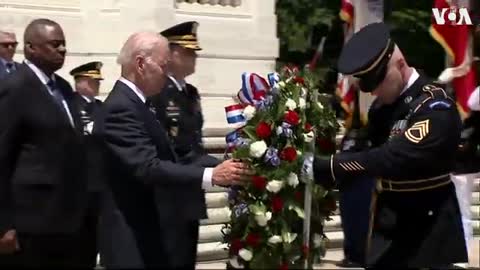 President Biden Lays a Wreath at Arlington Cemetery for Memorial Day