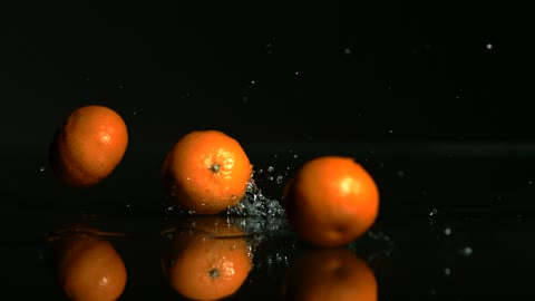 bouncing fruit in ultra slow motion