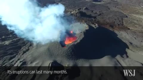 Drone Camera Captures Volcano Eruption