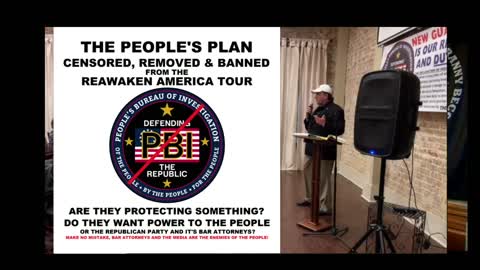 CENSORED, REMOVED & BANNED FROM THE REAWAKENING TOUR. THE PEOPLE'S PLAN. WITH REMOVAL FROM EVENT