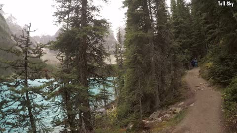 Treadmill Hike: Moraine Lake Shoreline Trail, 30 Minutes - 4k