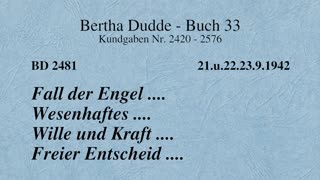 BD 2481 - FALL DER ENGEL .... WESENHAFTES .... WILLE UND KRAFT .... FREIER ENTSCHEID ....