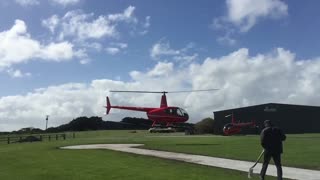 Crazy Helicopter slow motion Show Before Take Off