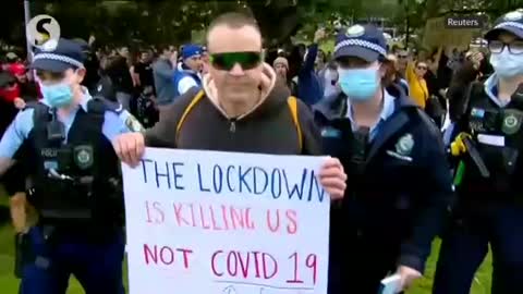 Anti-lockdown protests in Sydney Australia turn violent.
