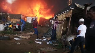 Boysens reserve shacks on fire