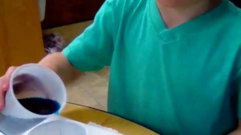 4-year-old watches baking soda and vinegar for the first time